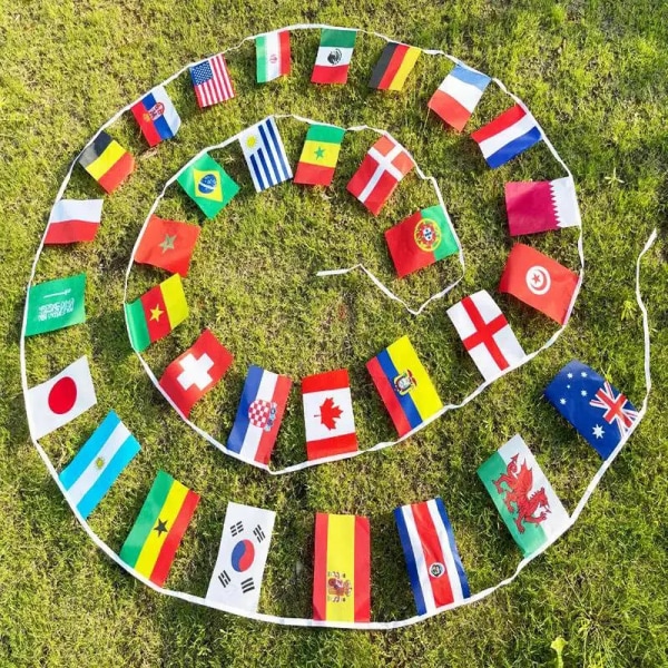 14x21cm 20x30cm 32st String Flaggan länder runt om i världen Nationernas flaggspel Hängande banderoll 14x21cm 32pcs 50 Packets
