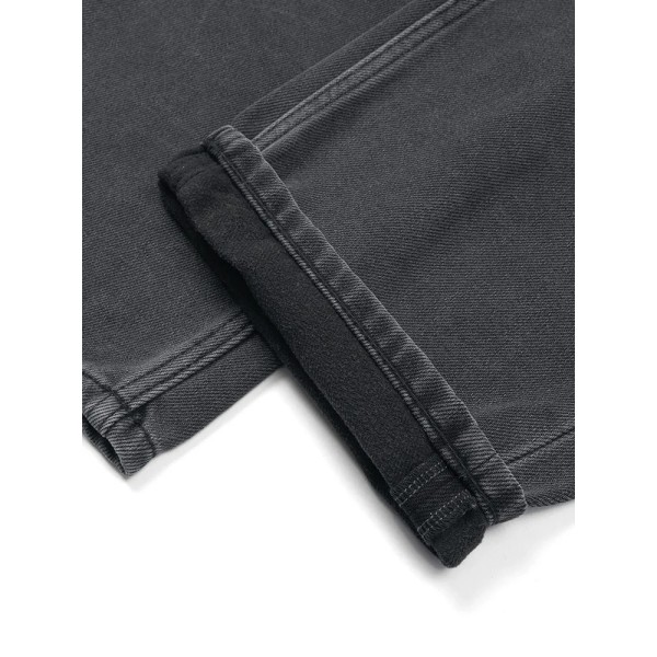 2023 höstvinterny 13oz lösa raka jeans män Varm fleecefoder Elastisk midja tvättad vintage jeansbyxa Washed Vintage Blue 36 REC 90.5-100KG
