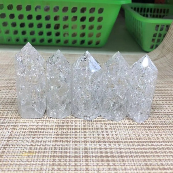 Crack Angel Clear Crystal Stones Wand Point For Healing Quartz Stone Gift 50-70mm random3pcs