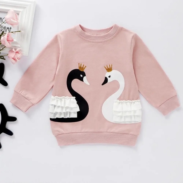 2020 Ny vår och höst Baby Mjukt Print Långärmad topp och randiga byxuppsättningar Baby Girl Kläder Pink 12-18 Months