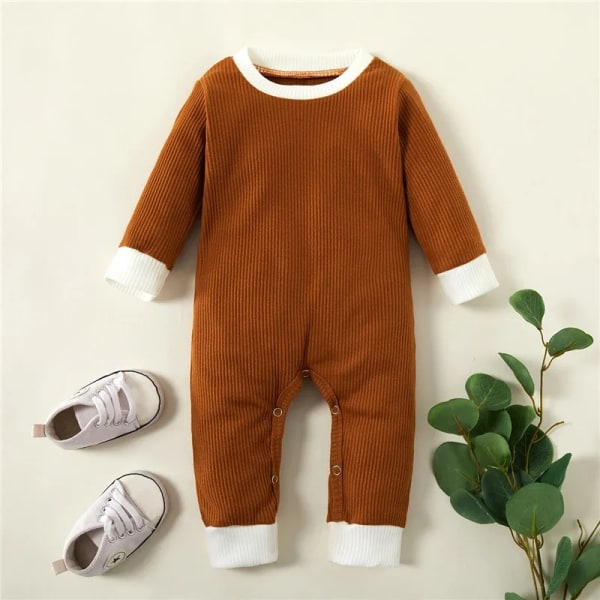 2020 Ny vår och höst Baby Solid Jumpsuit för Baby Bodysuits kläder Light Green 3-6 Months
