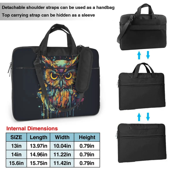 Owl Laptopväska Psychadelic Grafitti För Macbook Air Pro Microsoft Kawaii Travelmate Sleeve Case 13 14 15 15,6 Fodral As Picture 13inch