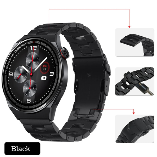 Kedjerem av titanlegering För Huawei Watch GT2 46mm Samsung Watch 46mm Gear S3 Smart Watch Herrarmband för Amazfit GTR 47mm Titanium Grey Samsung Watch 46mm