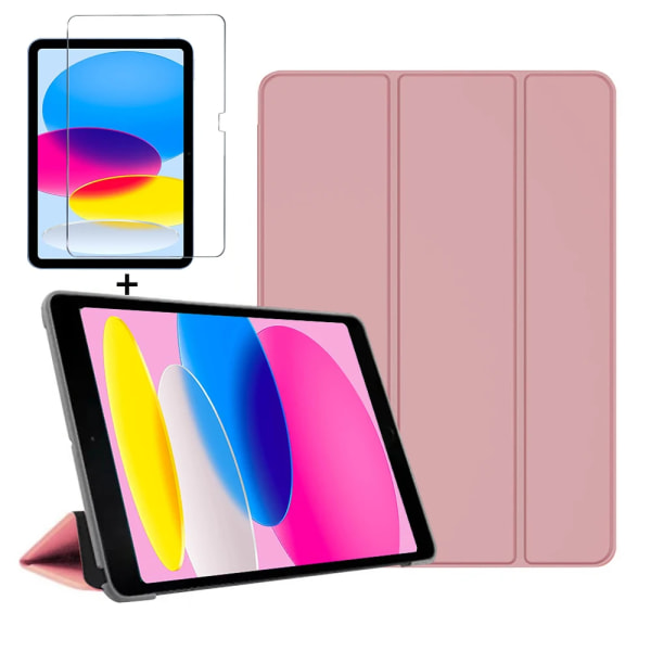 För 2021 iPad 10.2 Case 7/8/9:e generationens cover för 2018 9,7 5/6:e Air 1/2/3 10,5 Mini 4 5 6 Pro 11 Air 4/5 10,9 10:e grund iPad 10th 2022 Rose Gold glass