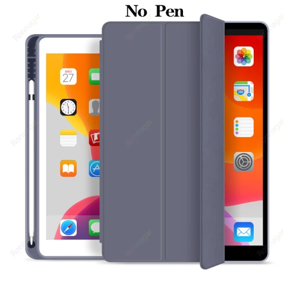 För ny iPad 10:e generationens case 2022 10,9 tum med pennhållare för iPad Air 5 4 10,9 iPad Pro 11 10,5 Air1 2 9,7 Mini 4 5 6 Lavender Purple iPad Mini 4 Mini 5