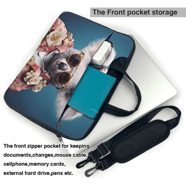 Koala Laptopväska Fantastiska porträtt Dapper för Macbook Air Pro Acer Dell 13 14 15 15.6 Case Business Vattentäta portföljer As Picture 14inch