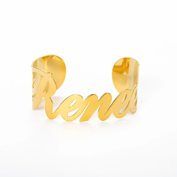 Anpassade namnarmband för kvinnor Armband i rostfritt stål Personlig berlockarmband Valentine Smycken Present Gold Color