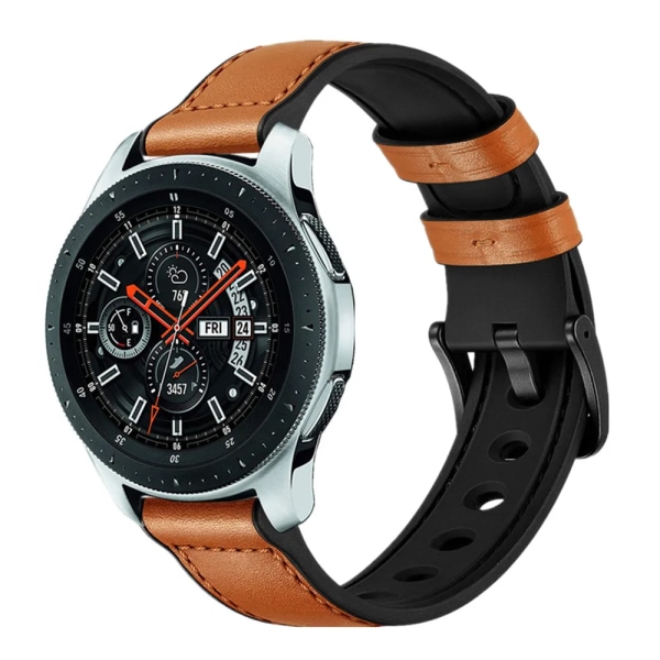 22 mm 20 mm läderrem Kompatibel med Samsung Galaxy watch 3/Active 2/Huawei watch GT2/Amazfit GTR Ersättningsrem för män/kvinnor Brown Amazfit GTR 47mm