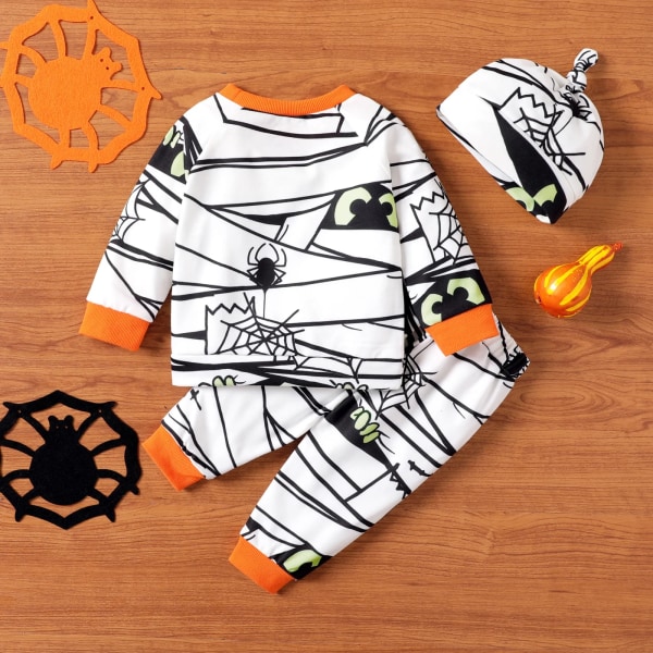 3 st Halloween baby /flickmamma och print White 3-6 Months