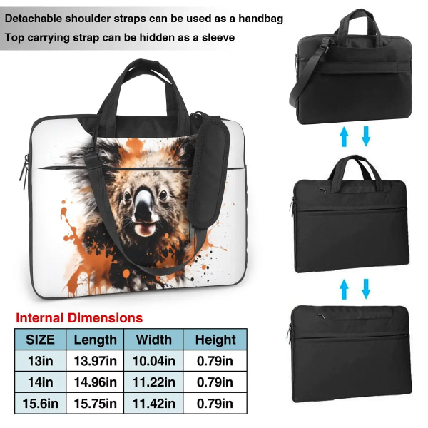 Koala Laptopväska Bläckritning För Macbook Air Pro Lenovo Case Mjuk Vattentät 13 14 15 15.6 Portföljer As Picture 14inch