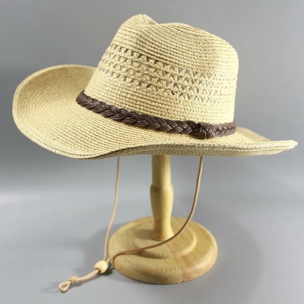 Högkvalitativ man halmhatt Bred brättad strand vikbar cap Big Bone Herr Plus Size Fedora Hatt 58CM 60CM 62CM hollow out 58cm