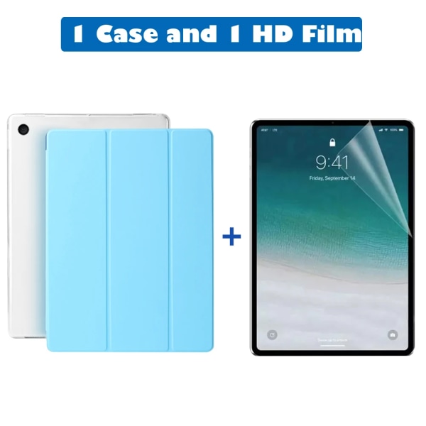 För iPad 2:e 3:e 4:e 5:e 6:e 7:e 8:e 9:e 10:e generationens case för iPad 2 3 4 5 6 7 8 9 10 9,7 10,2 10,9 Tri-fold Cover For iPad 10th 2022 Blue HD film