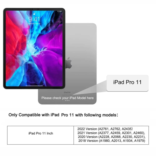 Case för Apple iPad Pro 12.9 2018 2020 2021 2022 3:e 4:e 5:e 6:e generationen Flexibelt mjukt silikonsvart skal cover Case and Film