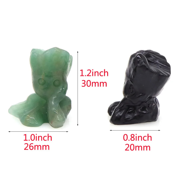 1,2" Träd Man Sten Cartoon Tecknad Staty Natural Gem Kristall Reiki Healing Figurine Hantverk Heminredning Barnpresent Partihandel Flame Stone 20pcs