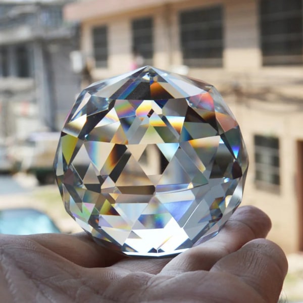 Klarskuren kristallsfär 40-80 MM facetterad blickande bollprismor Suncatcher Heminredning 80MM