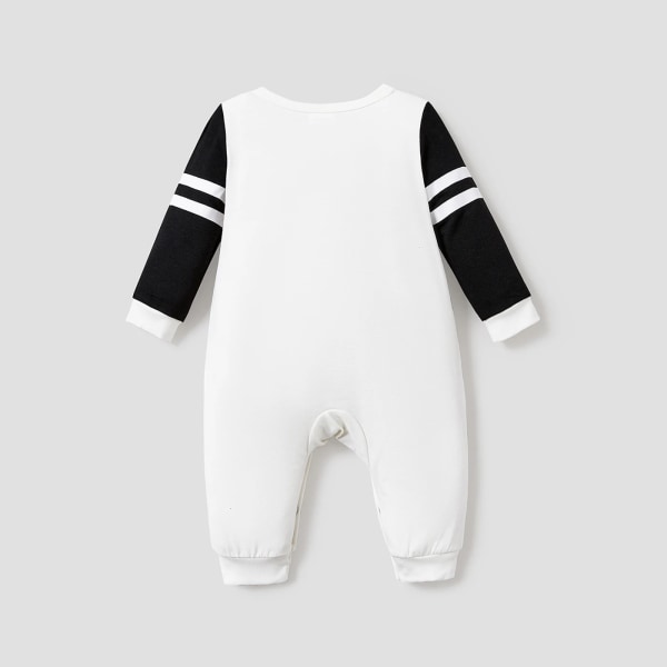 Baby Boy/Flicka Sportig Naia Letter Print Långärmad Jumpsuit Black 0-3Months
