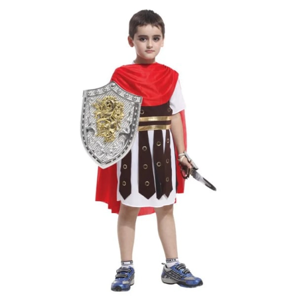 Barn Barn antika romerska Grekland grekisk krigare Soldat Gladiator Medeltida riddarkostymer för pojkar Pojkar Halloweenfest B-0059 NoShieldSword L(height 120-130cm)