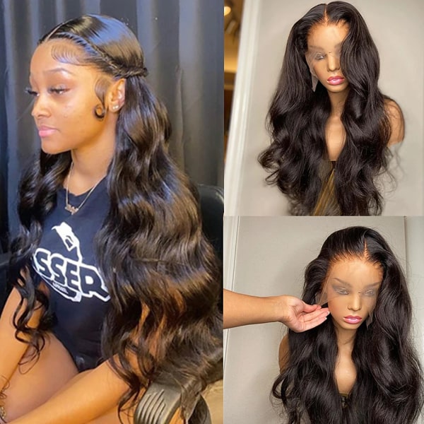 360 Helspets Body Wave Spets Front Peruker För Kvinnor Guleless Människohår Wowear 30 32 34 Inch 13x4 13x6 Loose Deep Wave Frontal Peruk 13x4 HD Lace Wig 16inches