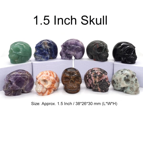 10 STK/ Set Mix Naturstenar Djurstaty Helande Kristallväxtfigur Ädelsten snidad ängel Wicca Hantverksdekor Partihandel Lot D6 Dice 15MM