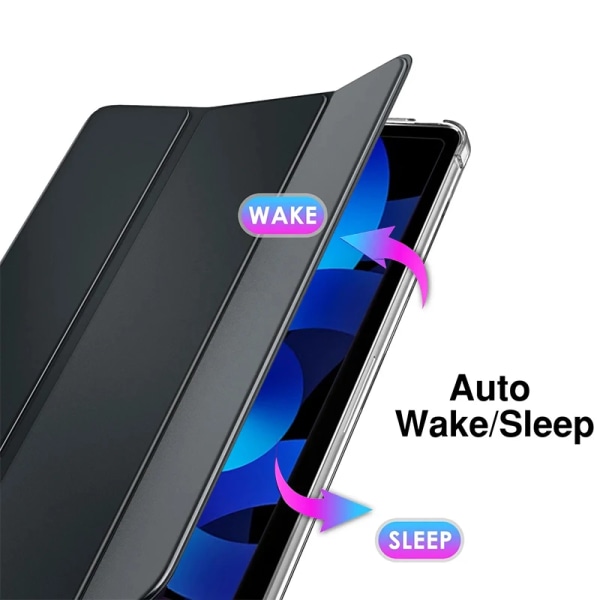 För iPad 2 3 4 5 6 7 8 9 10 Gen 9,7-tum 10,2-tum Pro 11-tum Air 1 2 3 4 5 gen mini 2 3 4 5 6 Smart Sleep Wake Tablet- case iPad 5th 9.7inch Black