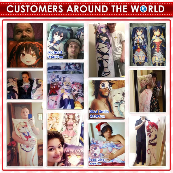 Hobby Express 40x40 cm case japansk anime Dakimakura cover Otaku Waifu blått lås Peach Skin E