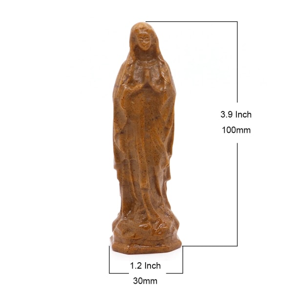 Handgjord Jungfru Maria Bönstaty Helande Kristallpärla Katolsk Skulptur Natursten Madonnafigurer Dekor Julklappar Flame Stone 1 PCS