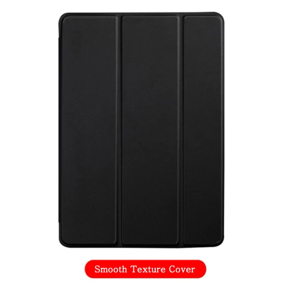 Case för Apple iPad 7 8 9 10.2 2019 2020 2021 A2270 A2428 A2429 7:e 8:e 9:e generationens Trifold Leather Flip Smart Cover iPad 9th 10.2 2021 Pure Black