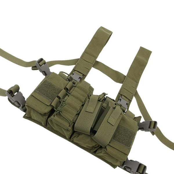 Tactical Väst Airsoft Military Tactical Bags Justerbar Walkie Talkie Molle Midjeväst Jakt Lättvikt Heavy Duty s Väst Tan