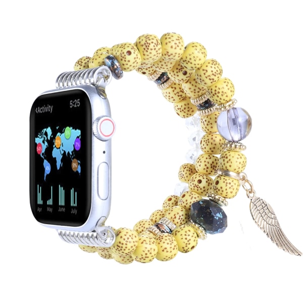 Smycken pärlband för Apple watch Ultra 49mm 8 7 45mm 41mm Dammode smart watch armband För iwatch 6 5 3 SE 40/42/44mm Yellow 42mm 44mm 45mm 49mm