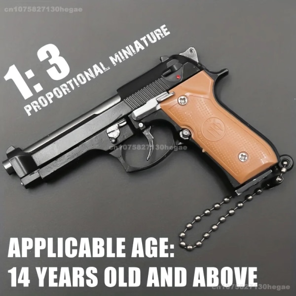 1:3 Metal Pistol Toy Gun Miniatyrmodell Beretta 92F Nyckelring Högkvalitativ samling Leksakspresenter Militär samlarobjekt 2024 Ny 10