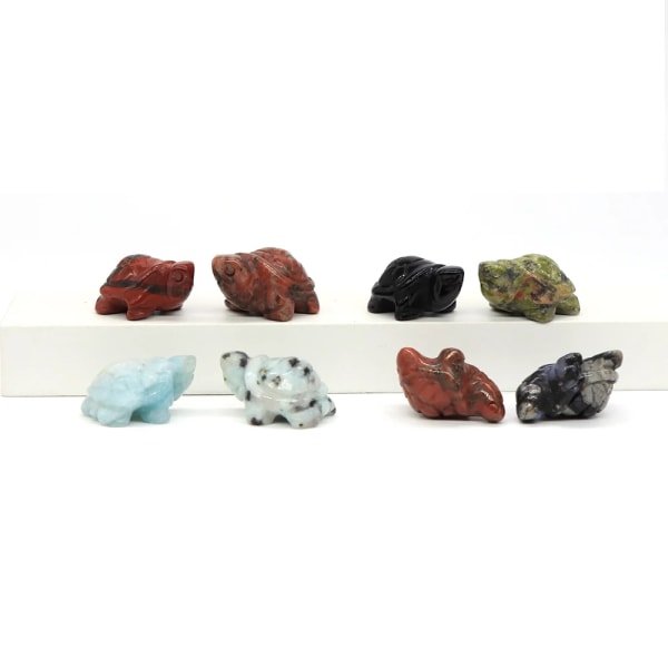 1" Mini sköldpadda Skulptur Naturlig ädelsten snidad Healing Kristall Djur Staty Reiki sten för smycken att göra massor partihandel Lotus Jasper 20 PCS