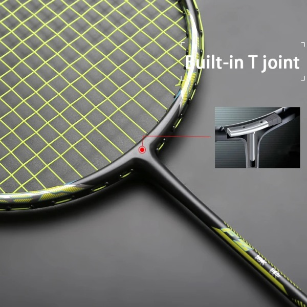 Carbon Fiber Strung Badmintonracket Vikt Lätt 4U 84g G5 Offensiv Typ Racket 24-32LBS Racket Med Väskor Speed ​​Raquette green
