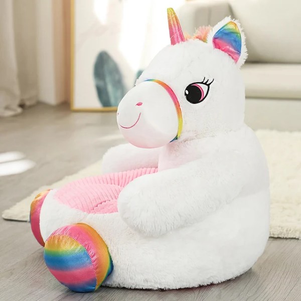 Kawaii Teddy Bear Panda Enhörning Anka Kanin Barn Soffa Stol Plyschleksaker Säte Baby Nest Sovsäng Vuxen Kudde Uppstoppad Kudde unicorn Stuffed Sofa