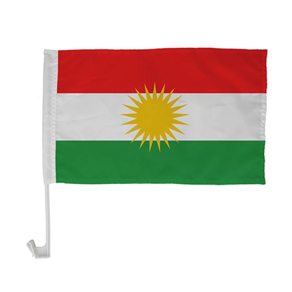 aerlxembrae 30*45cm kurdisk bilflagga kurdistan bil viftande flagga Nationell flaggbärare fanbärare viftande flagga 10pcs