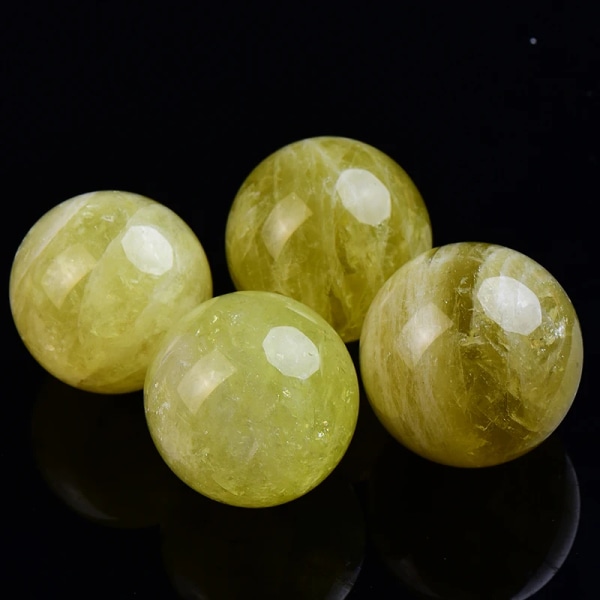 1 st Naturlig citrinboll polerad klotmassageboll Reiki Kristall Healing Stone Heminredning Utsökt Samla souvenirer Present Citrine Ball 40-50mm