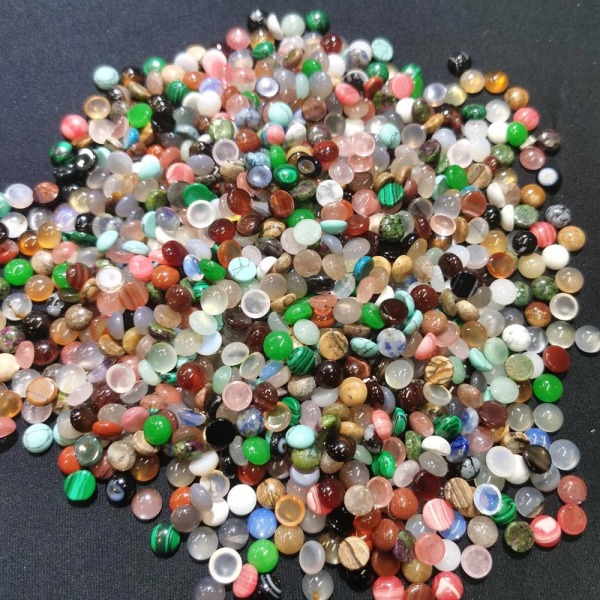 100 STK Bra kvalitet 8MM blandade naturstenspärlor runda cabochon för smycketillverkning Ring Tillbehör grossist gratis frakt india agate