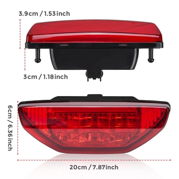 #33700-HN1-A71 ATV LED-bakljus bromslampa kompatibel med Honda TRX250 300 400EX 400X 500 700 för Pioneer 500 för MUV700 red