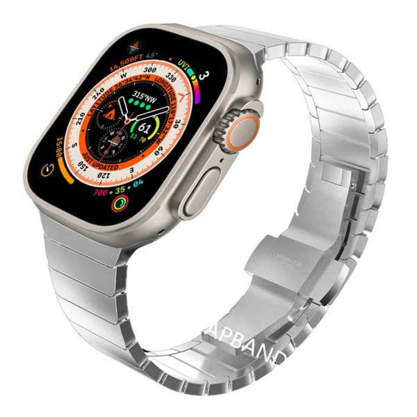 Armband i rostfritt stål För Apple Watch -band 49mm 44mm 40mm 45mm 41mm 49 Metallkorrea Armbandsbälte iWatch series se 6 5 7 8 Ultra starlight 42mm 44mm 45mm 49mm