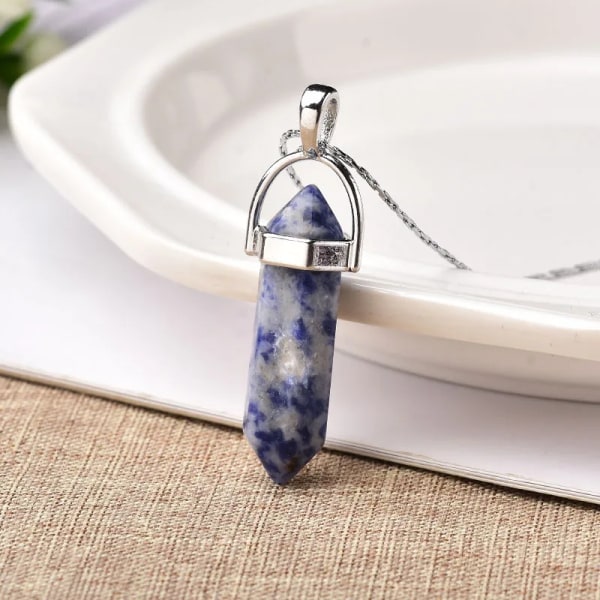 10 st/ set Naturkristall Rosenkvarts Kristallspetshänge Quartz Mineral Smycken Par Dekoration Holiday DIY presentsmycken Sodalite 10pcs