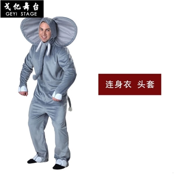 Ny vuxen manlig elefant pyjamas cosplay djur mango tröja onesize på vintern snygg elefant man nattlinne Child costume 24M