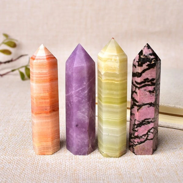 1 SET 20-40ST Naturstenar Crystal Point Slumpmässig Samlokalisering Wand Healing Stone Energi Malm Mineral Hantverk Heminredning 30Pcs Random Color 60-70mm