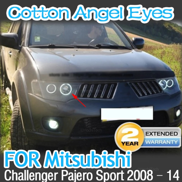 Bilstyling Dubbelfärg Vit Gul LED Halo Ringar Bomullsljus För Mitsubishi Challenger Pajero Sport 2008-2014