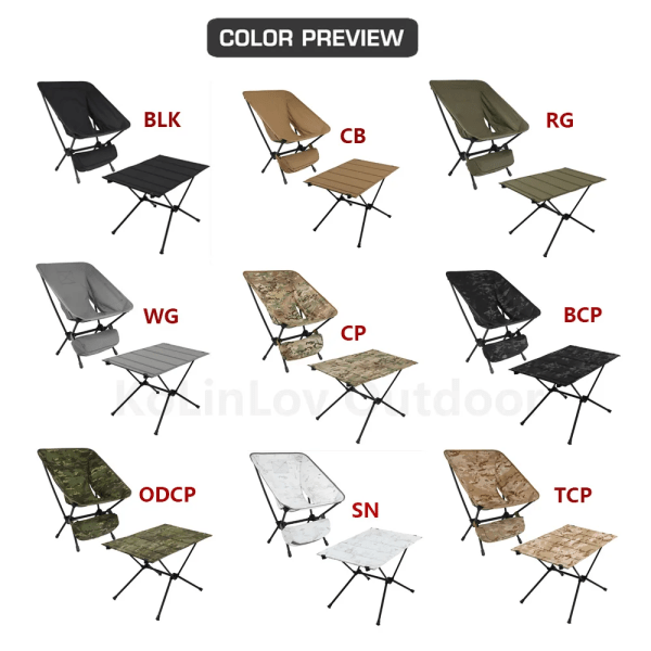 Taktisk utomhuscamping Fiske Fällbar månstol Resor Vandring Picknick Grill Vikbord Militär Jakt Bärbar pall CR-03 SN