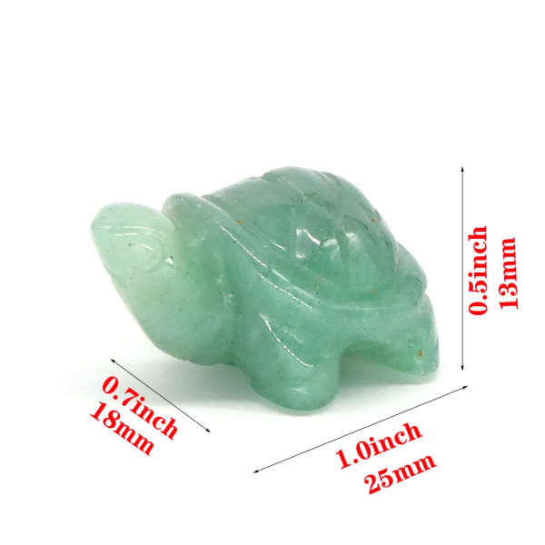 1" Mini Turtle Sköldpadda Naturstenar Helande Kristaller snidade djurfigurer Hantverk DIY-smycken Heminredning Prydnadsföremål Partihandel Green Moss Agate 20pcs