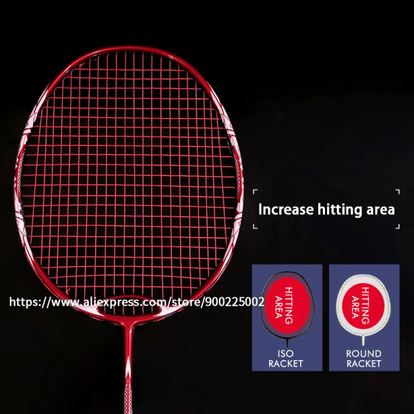 Attack 100 % kolfibersträngad badmintonracket med väskor Professionell Ultralätt 4U 82G G5 13KG 22-35LBS racket för vuxna Black