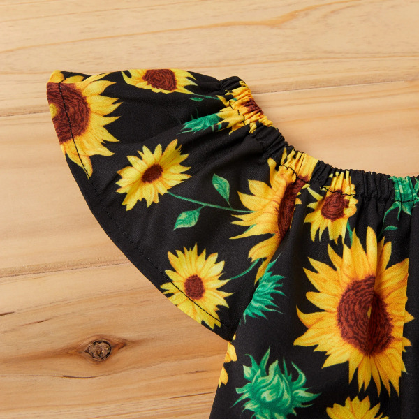 3 st Sunflower Print Set baby Black 3-6Months