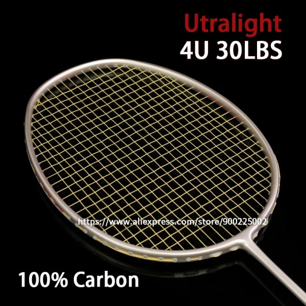 4U ultralätt original badmintonracket i kol med snören Sport Professionell racket Trainnig Racket Z Speed ​​Raqueta Gold