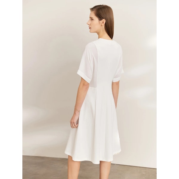 Minimalism Klänningar för kvinnor French 2022 Summer Pullover Chiffong Aline Vestidos Damkläder Vit Damklänning 12240343 white L