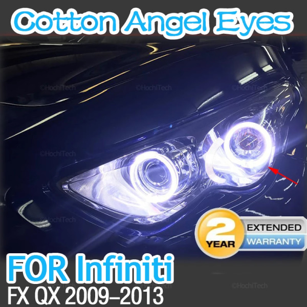 Bilstyling Dubbelfärg Vit Gul LED Halo Ringar Bomullsljus För Infiniti FX QX70 FX35 FX37 FX50 2009-2013 LED SMD Angel Eyes