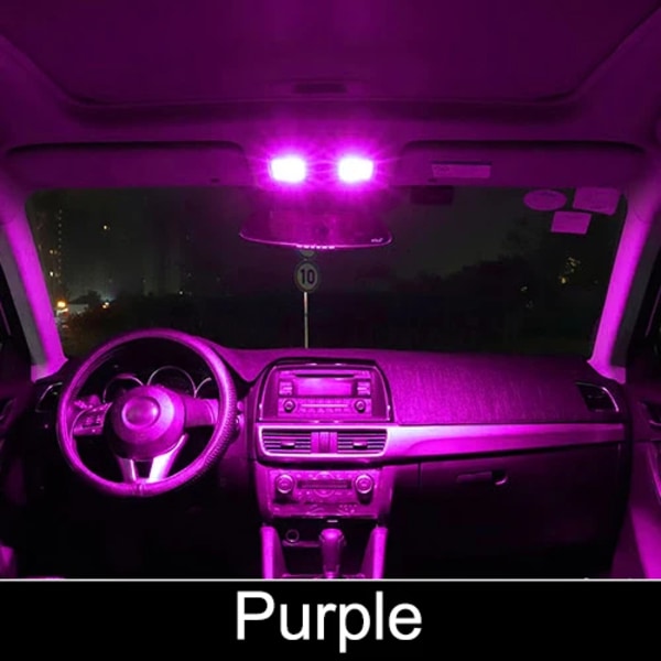 BMTxms 8PCS För Renault Clio 4 2013 2014 2015 2016 2017 2018 Tillbehör Canbus LED Interiör Trunk Light Nummerskylt Lampa Lampa PURPLE